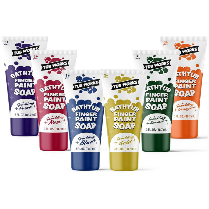 Tub Works® Bathtub Finger Paint Soap, Shimmer Colors 6 Pack