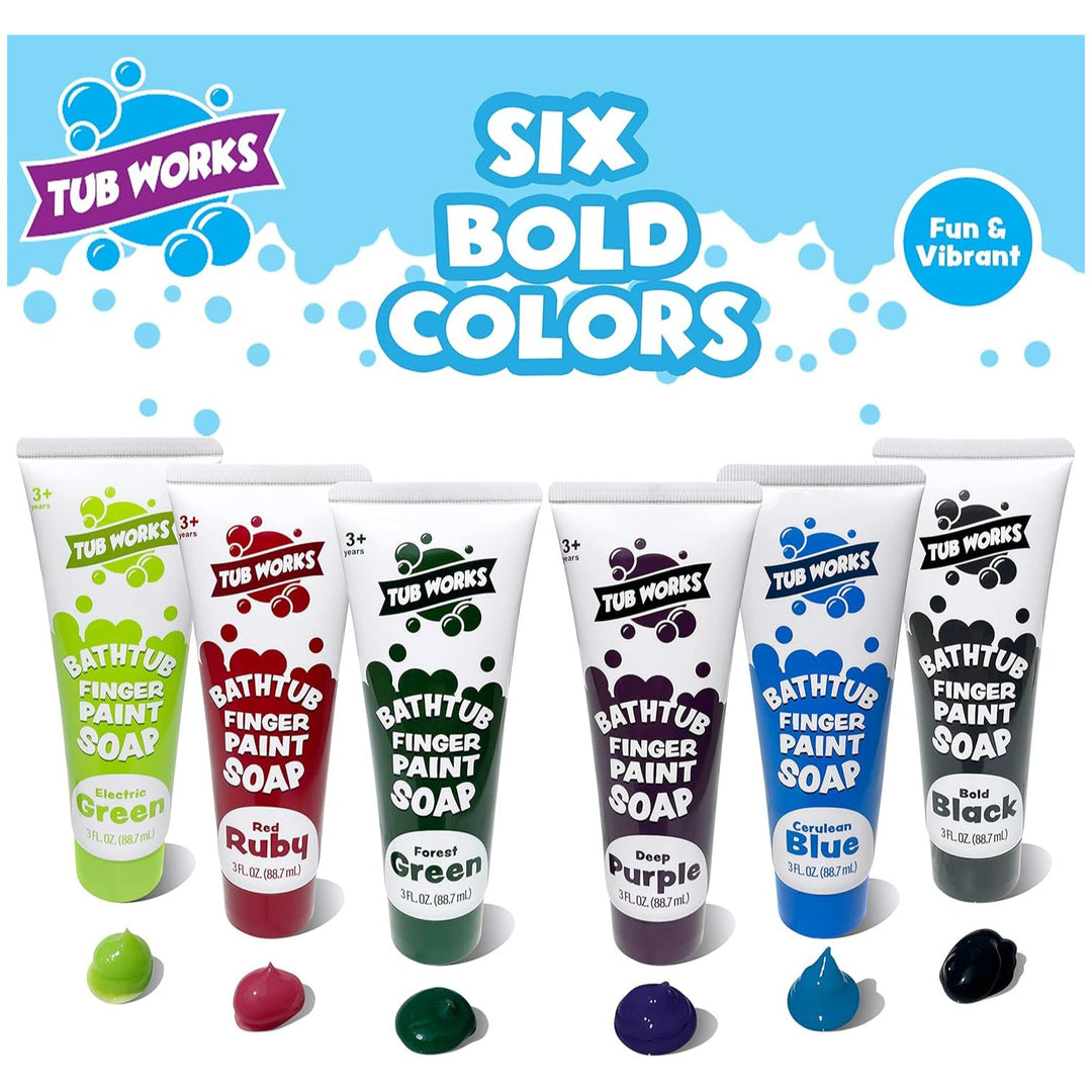 Tub Works® Bathtub Finger Paint Soap, Bold 6 Pack