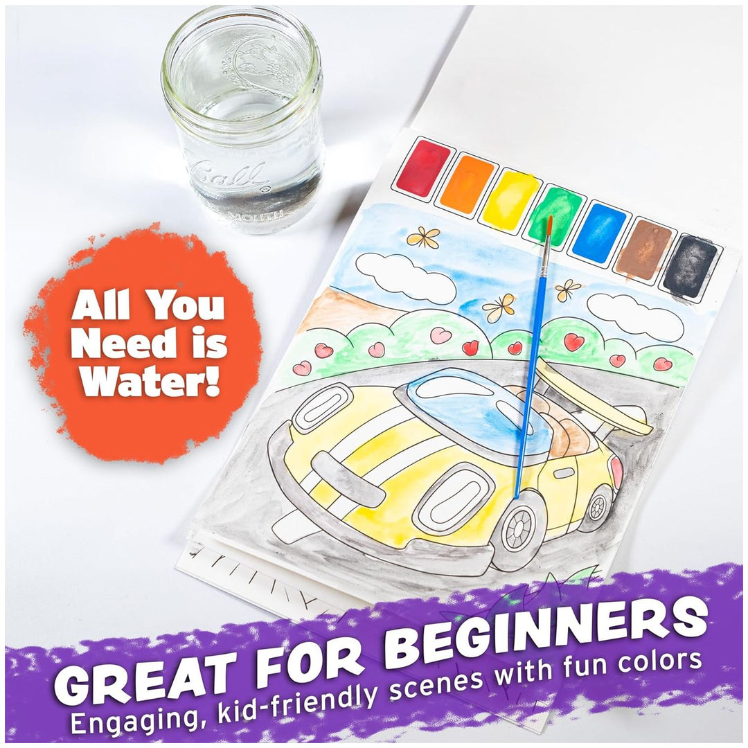 Imagination Works® Paint with Water Books for Kids, 3 Pack, Jungle Animals, Woodlands & Vehicles