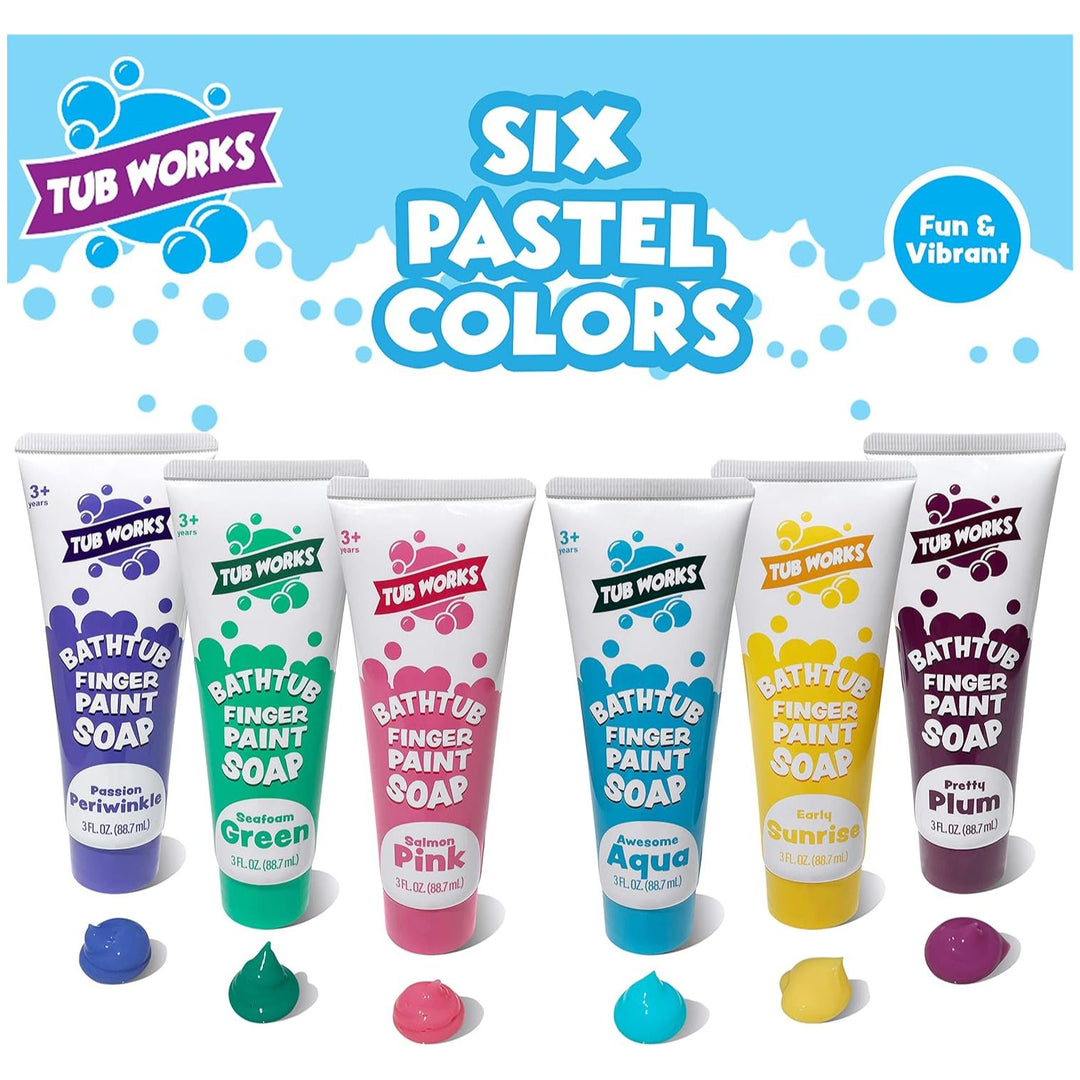 Tub Works® Bathtub Finger Paint Soap, Pastel 6 Pack