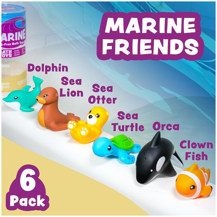 Tub Works® Marine™ Mold Free Bath Toys, 6 Pack