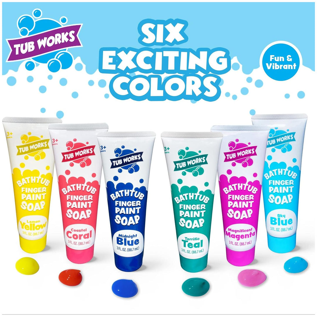 Tub Works® Bathtub Finger Paint Soap, Fun Colors 6 Pack