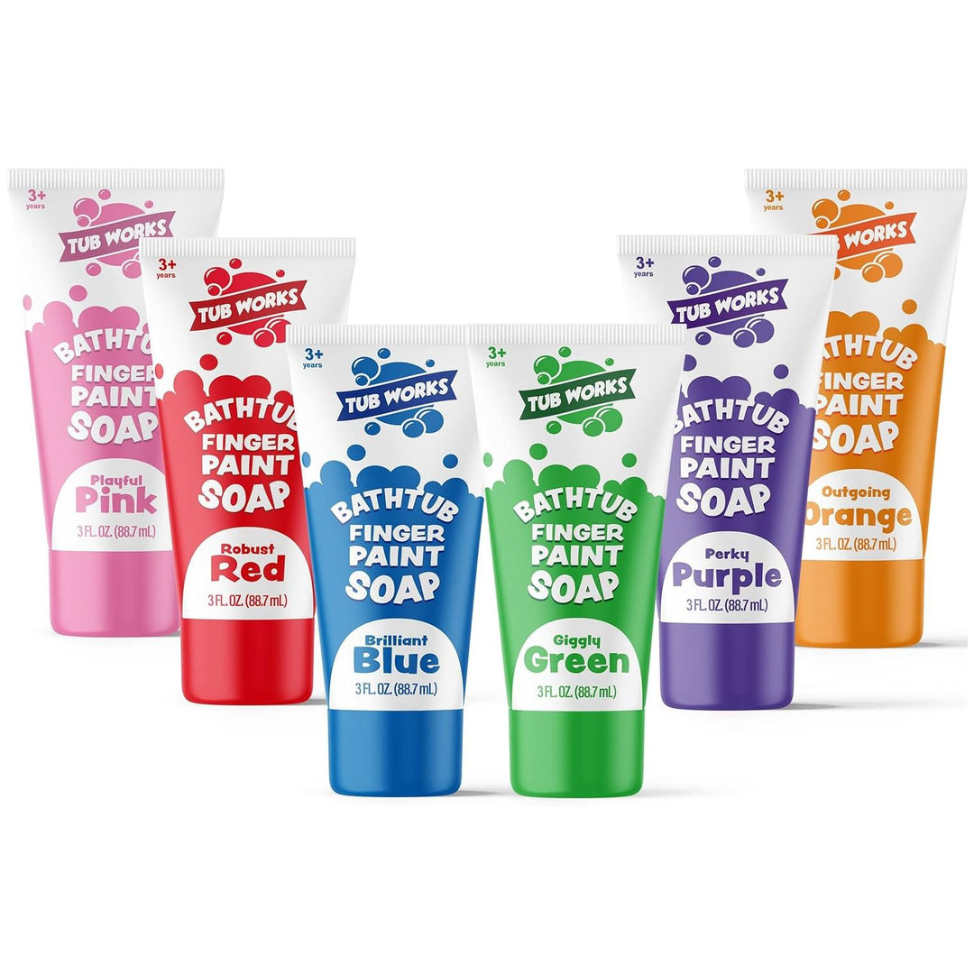 Tub Works® Bathtub Finger Paint Soap, Classic 6 Pack