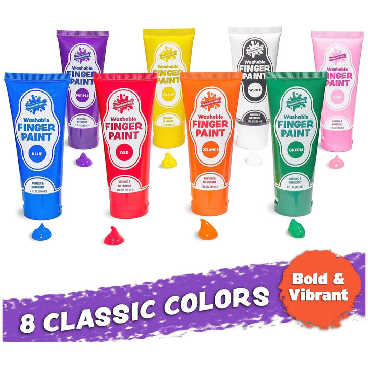 Imagination Works® Washable Finger Paint for Kids, Variety 8 Pack